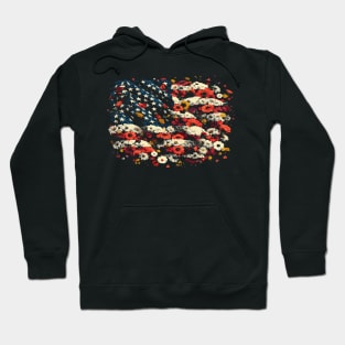 Floral American Flag Hoodie